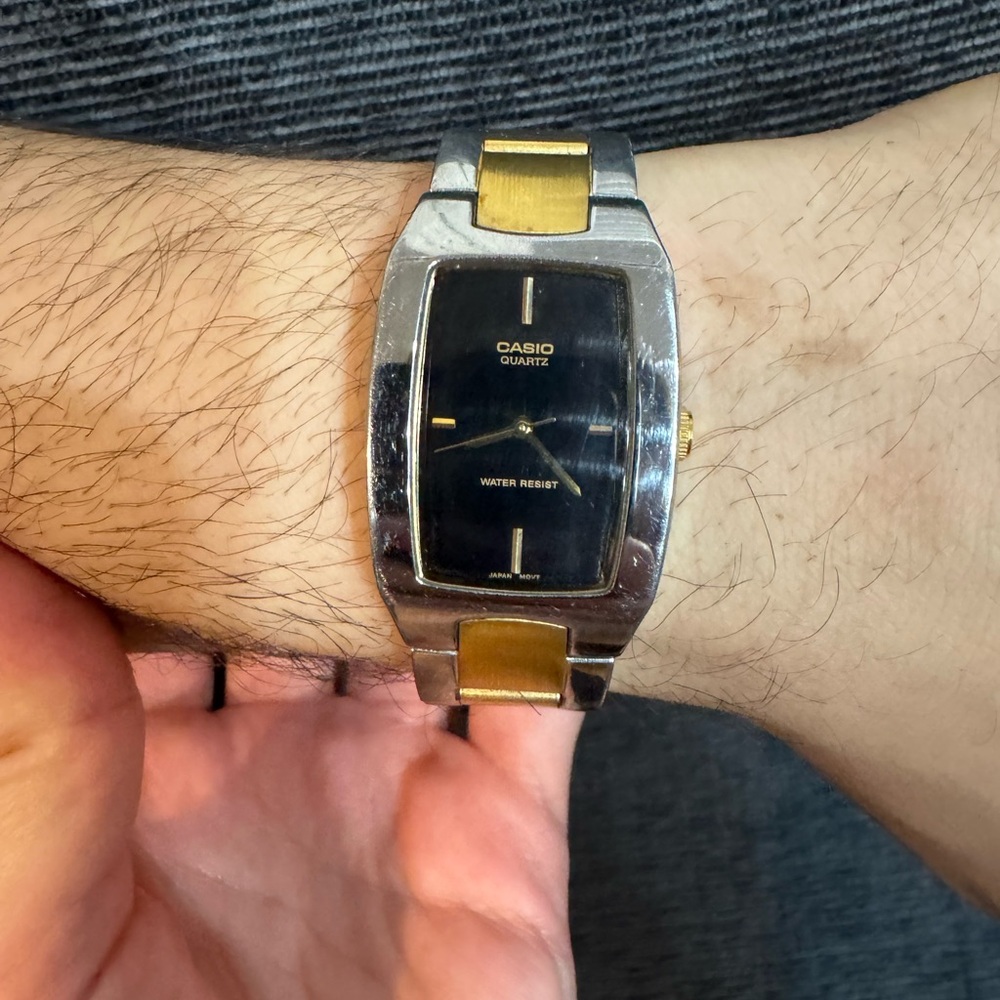 Vintage‎ Casio Two-Tone Silver and Gold Watch with new battery